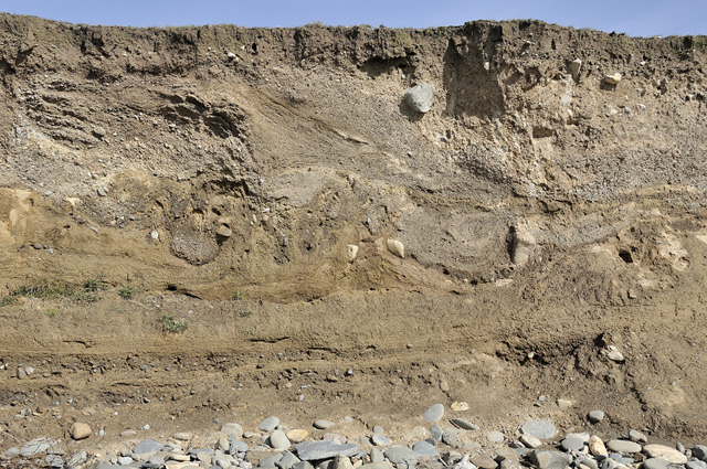 Low cliffs of Quaternary drift, Tonfanau