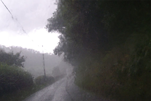 Heavy rain near Aberhosan